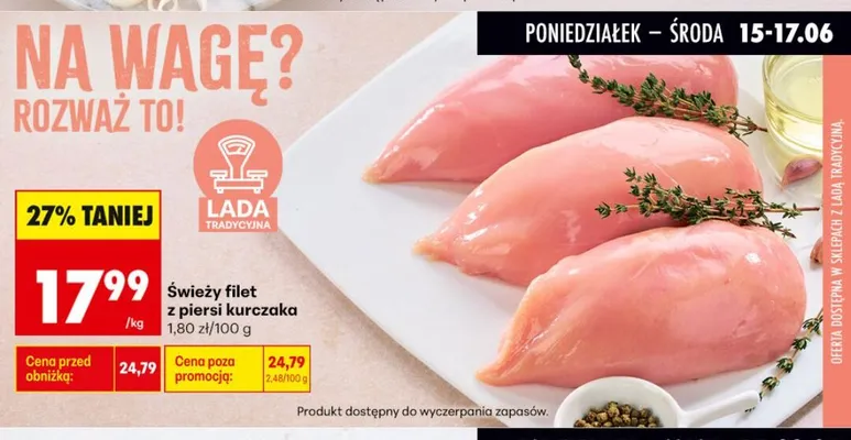 Świeży filet z piersi kurczaka promocja w Biedronka