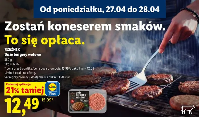 Duże burgery wołowe Rzeźnik promocja w Lidl