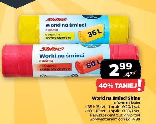 Worki na śmieci różne rodzaje promocja w Netto