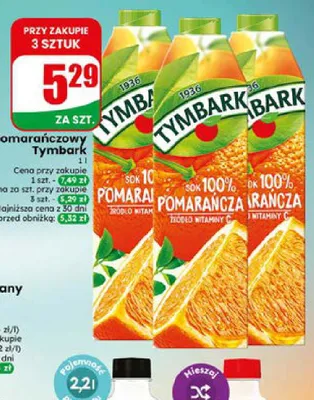 Sok pomarańczowy Tymbark promocja w Dino