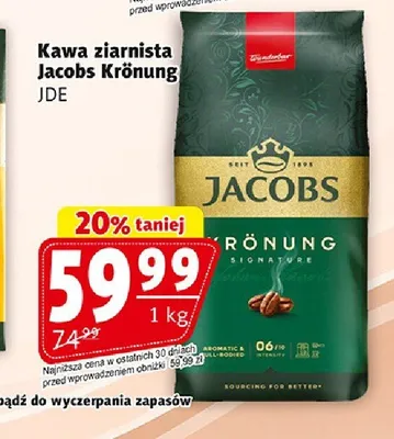 Kawa ziarnista Jacobs Krönung promocja w Prim Market