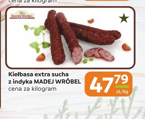 Kiełbasa extra sucha z indyka Madej Wróbel promocja w Społem Częstochowa