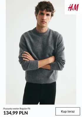 Puszysty sweter Regular Fit H & M promocja w H&M