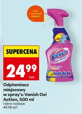 Odplamiacz miejscowy w spray'u Oxi Action różne rodzaje promocja w Biedronka