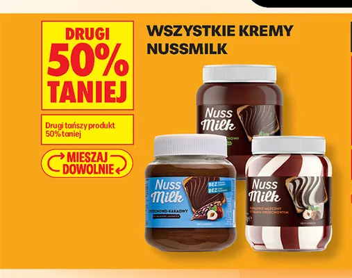 Krem kakaowo-mleczny o smaku orzechowym Nussmilk promocja w Biedronka