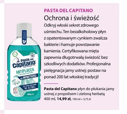Płyn do płukania jamy ustnej Pasta del Capitano promocja w Hebe