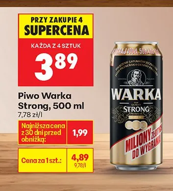Piwo Warka Strong promocja w Biedronka