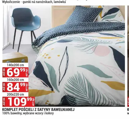 Komplet pościeli z satyny bawełnianej 160x200 cm promocja w Merkury Market