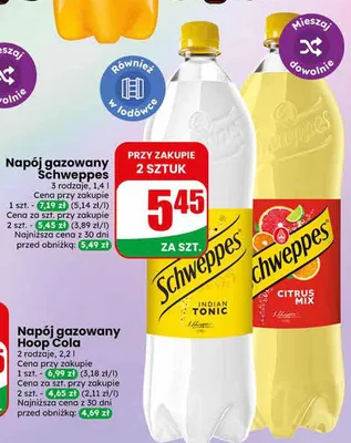 Napój gazowany schweppes 3 rodzaje promocja w Dino