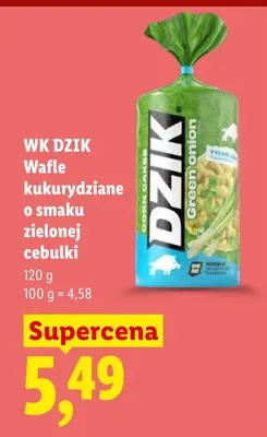 Wafle kukurydziane WK Dzik o smaku zielonej cebulki promocja w Lidl