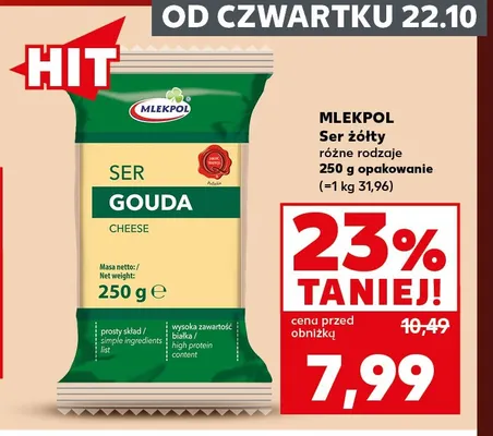 Ser żółty Mlekpol promocja w Kaufland