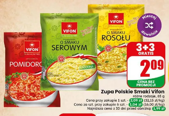 Zupa Polskie Smaki o smaku rosołu Vifon promocja w Dino