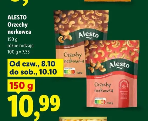 Orzechy nerkowca o smaku paprykowym Alesto promocja w Lidl