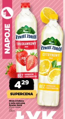 Woda źródlana z nutą owocową cytrynowa Żywiec Zdrój promocja w Netto