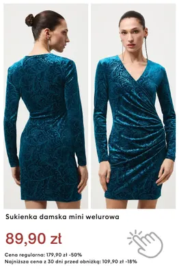 Sukienka damska mini welurowa promocja w Medicine