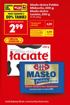 Masło ekstra Polskie Mlekovita promocja w Biedronka