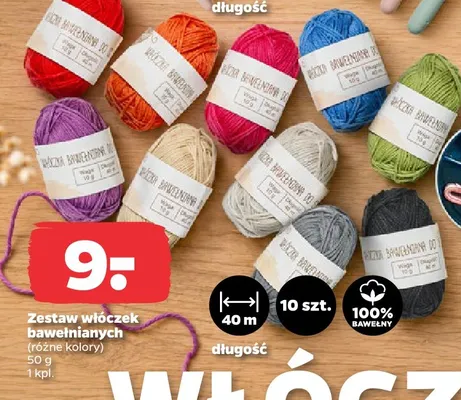 Zestaw włóczek bawełnianych promocja w Netto