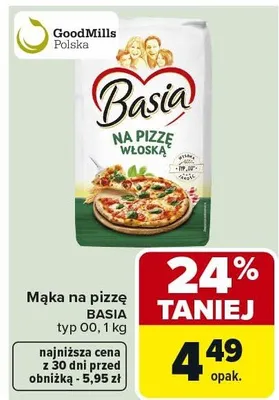 Mąka na pizzę Basia typ 00 promocja w Carrefour