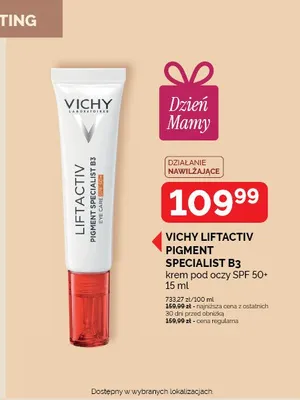 Krem pod oczy VICHY LIFTACTIV PIGMENT SPECIALIST B3 SPF 50+ promocja w Super-Pharm