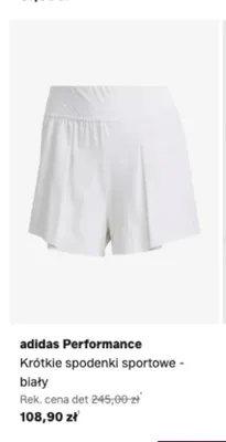 Krótkie spodenki sportowe Adidas Performance biały promocja w Lounge by Zalando