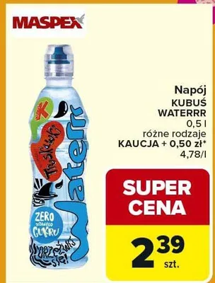 Napój Kubuś Waterrr różne rodzaje promocja w Carrefour Market