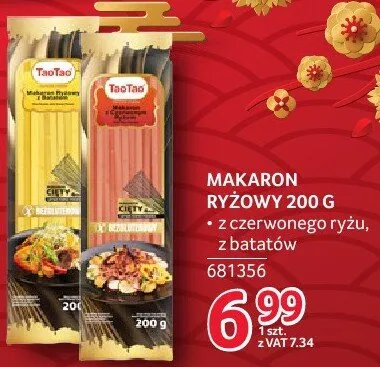 Makaron ryżowy TaoTao z czerwonego ryżu, z batatów 200g promocja w Selgros