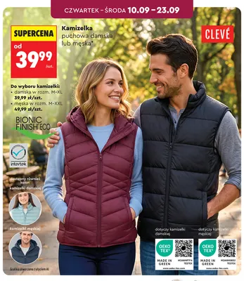 Kamizelka puchowa damska Clevé promocja w Biedronka