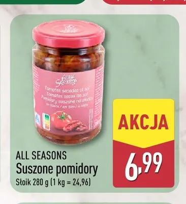 Suszone pomidory All Seasons promocja w Aldi