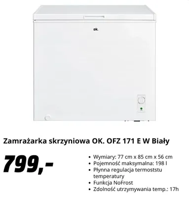 Zamrażarka skrzyniowa OK. biała promocja w Media Markt