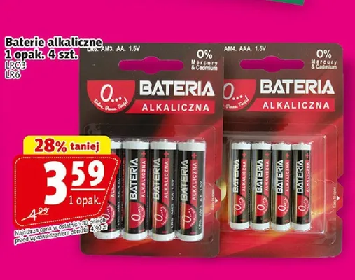 Baterie alkaliczne LR03 AAA 4-pak promocja w Prim Market