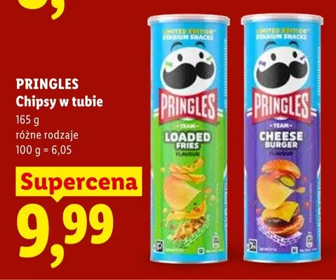 Chipsy w tubie różne rodzaje promocja w Lidl