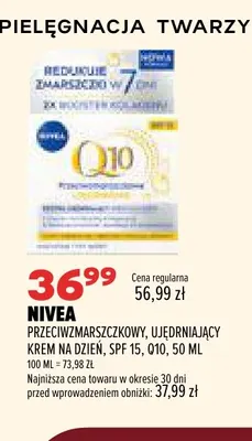 Przeciwzmarszczkowy ujędrniający krem na dzień SPF 15 Q10 Nivea promocja w Drogerie Natura