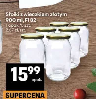 Słoiki z wieczkiem złotym 900 ml Fi 82 promocja w Delikatesy Centrum