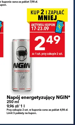 Napój energetyzujący NGIN promocja w LEWIATAN