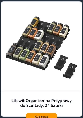 Organizer na przyprawy do szuflady Lifewit promocja w Amazon
