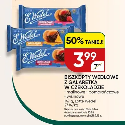 Biszkopty z galaretką w czekoladzie E.Wedel Malinowe promocja w Chata Polska