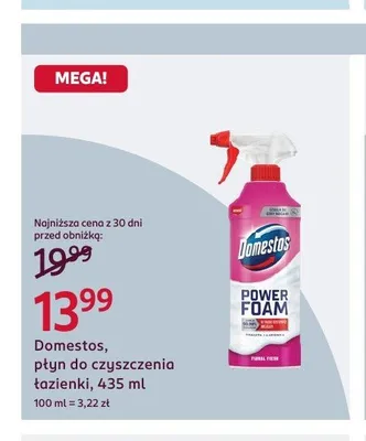 Płyn do czyszczenia łazienki Domestos Power Foam promocja w Rossmann