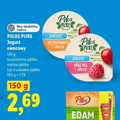 Jogurt owocowy malina-jabłko Pilos Pure promocja w Lidl