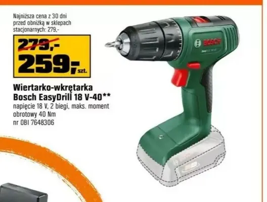 Wiertarko-wkrętarka Bosch EasyDrill 18V-40 promocja w OBI