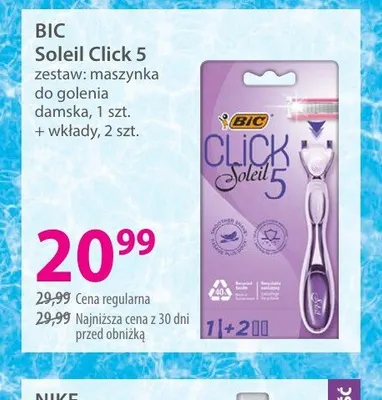 Zestaw: maszynka do golenia damska, 1 szt. + wkłady, 2 szt. BIC Soleil Click 5 promocja w Hebe