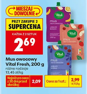 Mus owocowy różne rodzaje promocja w Biedronka