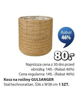 Kosz na rośliny Gulsanger stal/technorattan promocja w Jysk