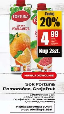 Sok pomarańcz, grejpfrut promocja w Supeco