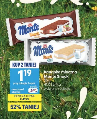 Kanapka mleczna Monte Snack White promocja w Delikatesy Centrum