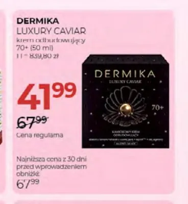 Krem do twarzy odbudowujący 70+ Dermika Luxury Caviar promocja w Drogerie Jawa