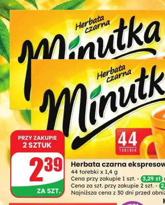 Herbata czarna ekspresowa Minutka promocja w Dino