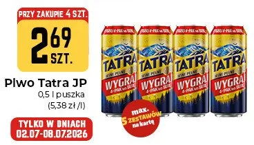 Piwo Tatra Jasne Pełne promocja w Społem Częstochowa