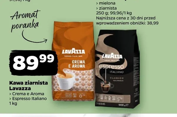 Kawa ziarnista Lavazza Crema e Aroma promocja w Netto