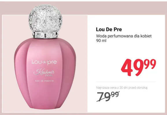 Woda perfumowana dla kobiet Lou De Pre Kashmir Pink promocja w Rossmann