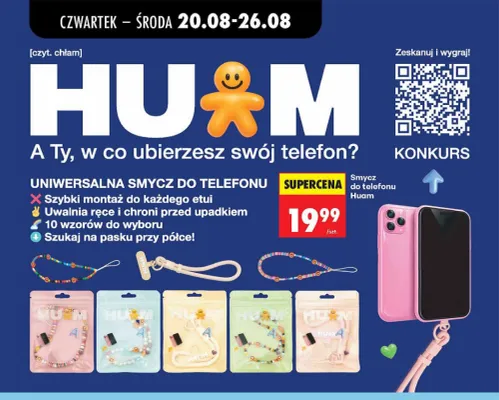 Uniwersalna smycz do telefonu Huam promocja w Biedronka